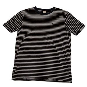 Scotch and Soda Striped Stretch T-shirt Size M Nautical Navy Blue Fisherman core